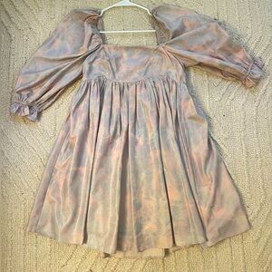 Storia Babydoll Dress Pink Blue and Purple Marble Size S